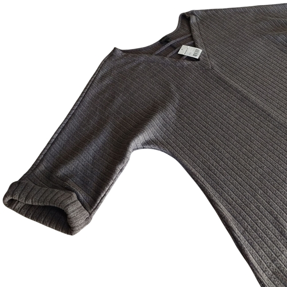 Buckle Black Women Oversize Dark Grey Vneck Sweater Shortsleeve Stretch Sz L NWT - Picture 7 of 11